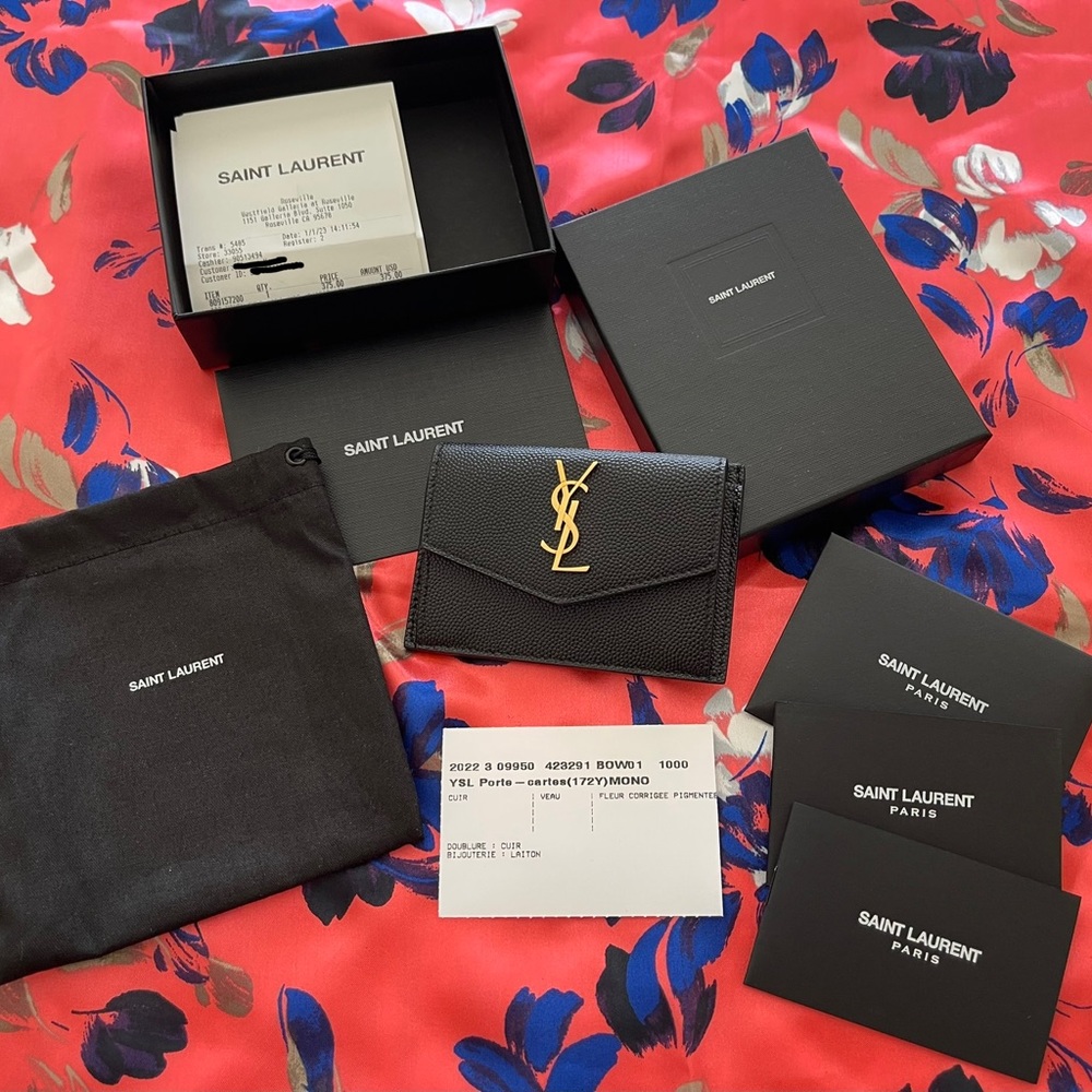 SAINT LAURENT UPTOWN FLAP CARD CASE